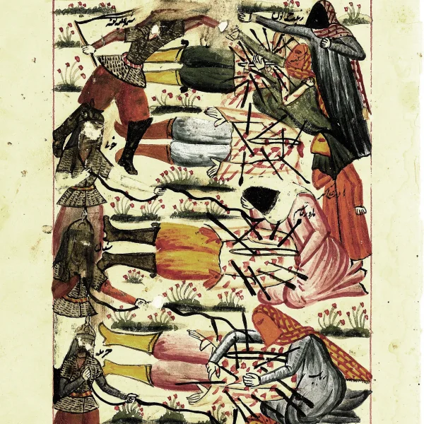 Scena della battaglia di Karbalà.. Storia dei Santi sciiti