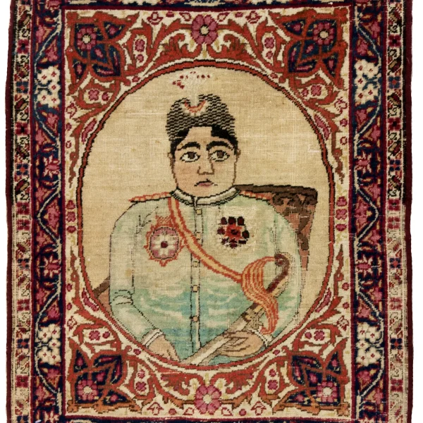 Tappeto con ritratto afgano