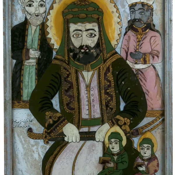 Il Santo Alì con i due figli Hassan e Hosseyn; dietro Salman Fars e Ghambar.