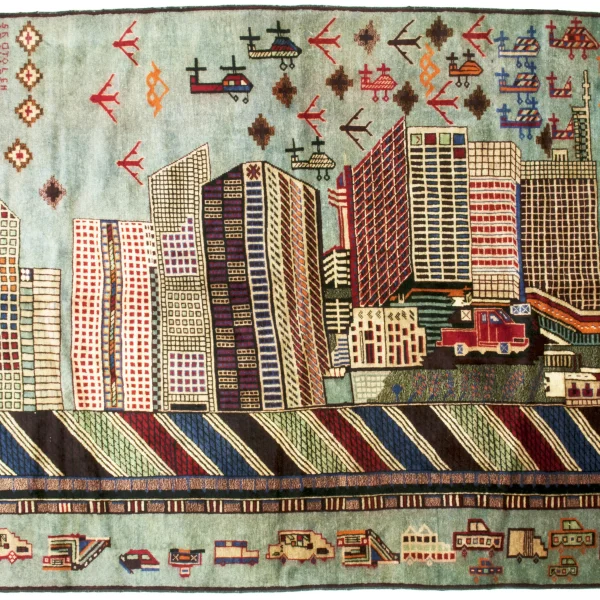 Tappeto di città e guerra