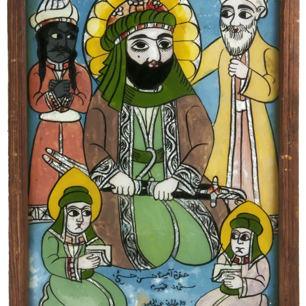 Il Santo Alì con i due figli Hassan e Hosseyn; dietro Salman Fars e Ghambar.